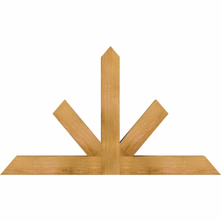 Ekena Millwork Saratoga Rough Sawn Timber Gable Bracket, Western Red Cedar, 48"W x 28"H x 4"D x 4"F, 14/12 Pitch GBW048X28X0404SAR00RWR